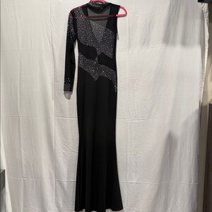 SHEIN Black Asymmetrical Dress with Silver Accents